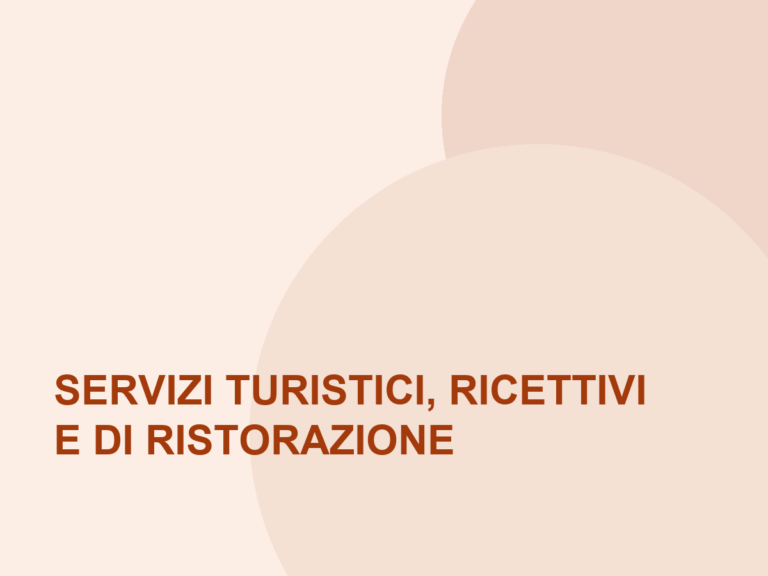 Corso nel settore Servizi turistici, ricettivi e di ristorazione
